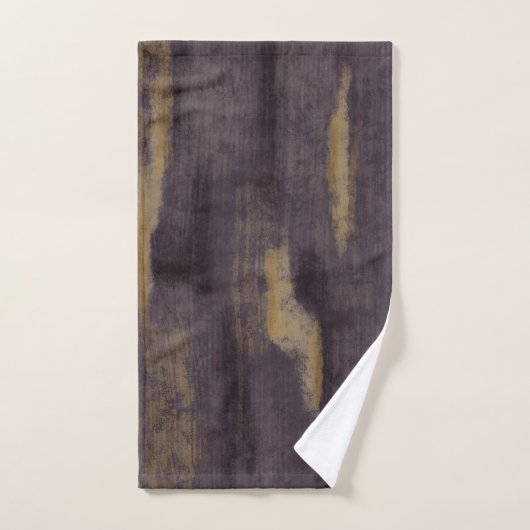 Abstracte Soft Hues Deep Plum & Gold Bad Handdoek (Handdoek)