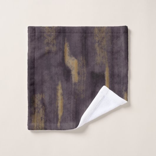 Abstracte Soft Hues Deep Plum & Gold Bad Handdoek (Wasdoekje)