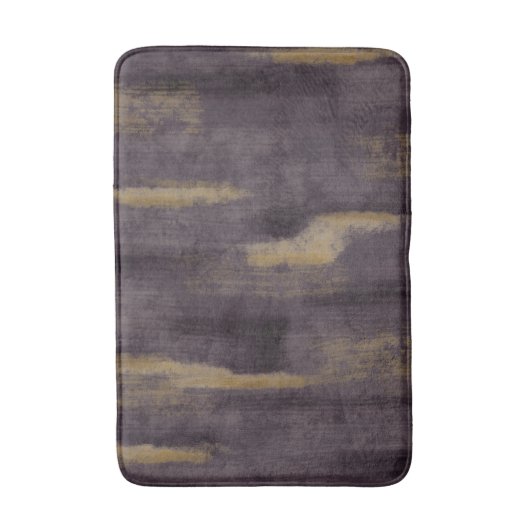 Abstracte Soft Hues Deep Plum & Gold Badmat (Voorkant Verticaal)