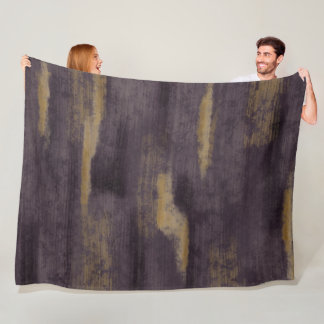 Abstracte Soft Hues Deep Plum & Gold Fleece Deken