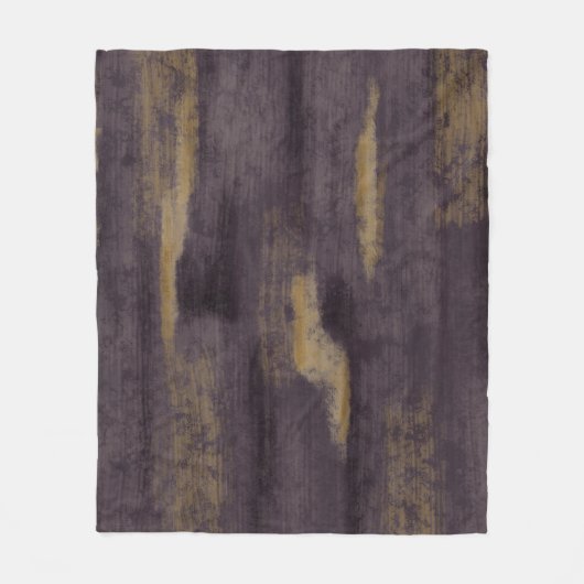Abstracte Soft Hues Deep Plum & Gold Fleece Deken (Voorkant)