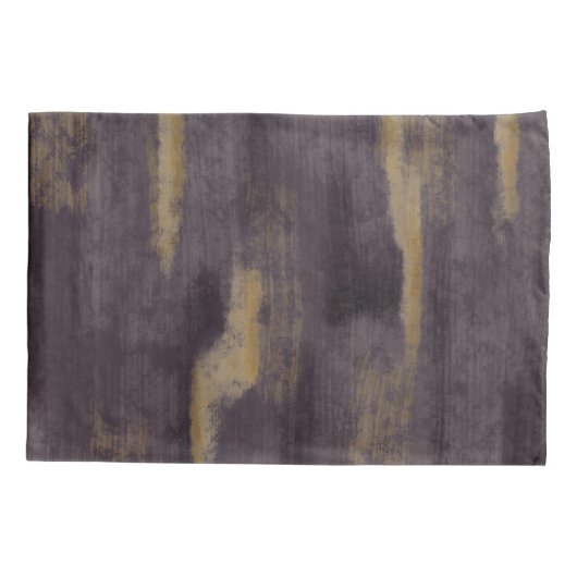 Abstracte Soft Hues Deep Plum & Gold Kussensloop (Achterkant-Links)