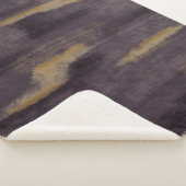 Abstracte Soft Hues Deep Plum & Gold Sherpa Deken (3/4)