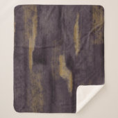 Abstracte Soft Hues Deep Plum & Gold Sherpa Deken (Voorkant)