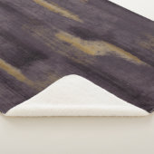 Abstracte Soft Hues Deep Plum & Gold Sherpa Deken (3/4)