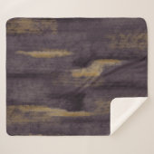 Abstracte Soft Hues Deep Plum & Gold Sherpa Deken (Voorkant (horizontaal))