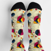 Abstracte Sokken in roze, marineblauw en Sinaasapp (Top)