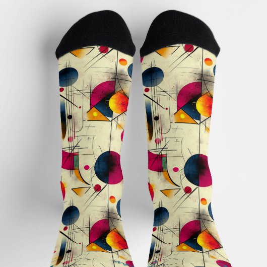 Abstracte Sokken in roze, marineblauw en Sinaasapp (Top)