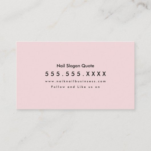 Abstracte Spa Massage Sauna Nails roze Visitekaartje (Achterkant)