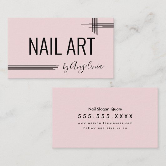 Abstracte Spa Massage Sauna Nails roze Visitekaartje (Voorkant / Achterkant)