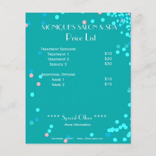 Abstracte spa-prijslijst A5-folder blauw water Flyer (Voorkant)