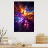 Abstracte Space Nebula Art Print (Keuken)