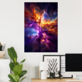 Abstracte Space Nebula Art Print (Thuiskantoor)