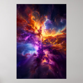 Abstracte Space Nebula Art Print