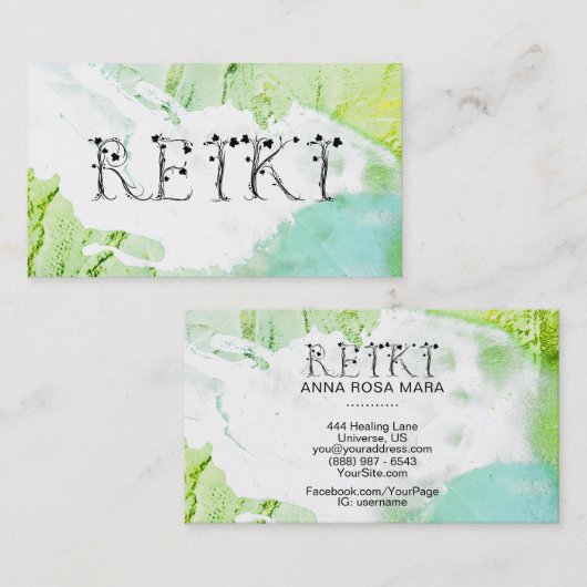 *~* Abstracte spannende verfstreken REIKI Ivy Visitekaartje (Voorkant / Achterkant)