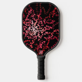 Abstracte spat dots van roze en rode patronen pickleball paddle