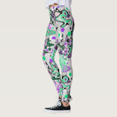Abstracte spatborstel modern stijlvol modieus leggings (Links)