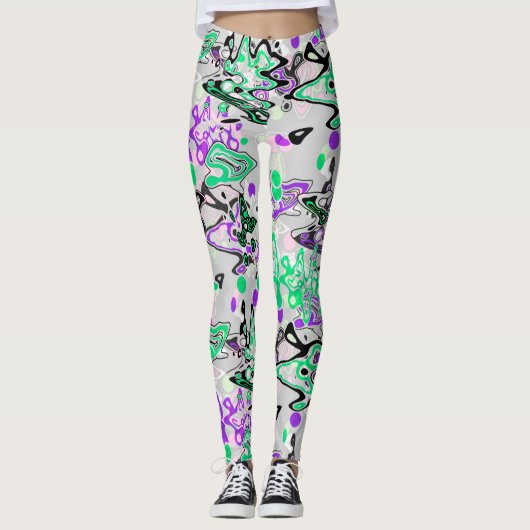 Abstracte spatborstel modern stijlvol modieus leggings (Voorkant)