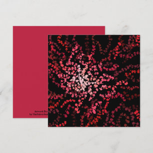 Abstracte spateldruppels van roze en rode patronen kaart