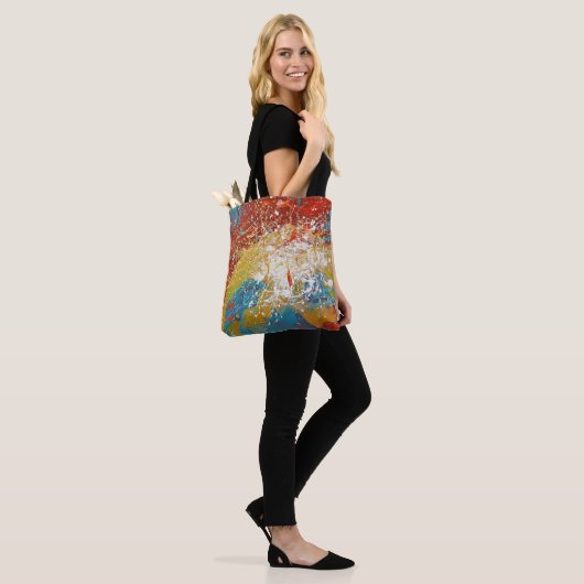 abstracte spatlap tote bag (Op model)
