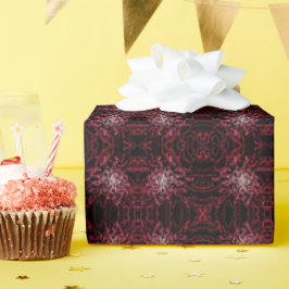 Abstracte spatpatroon van roze en rode stippen cadeaupapier