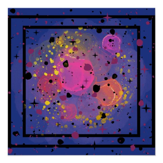 Abstracte spatten van sterrenhemel ontwerp perfect poster (Voorkant)