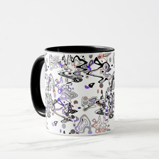 Abstracte spattenborstel modern stijlvol modieus mok (Voorkant links)