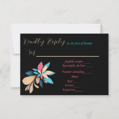 Abstracte speelse moderne elegante bruiloft RSVP kaartje (Achterkant)