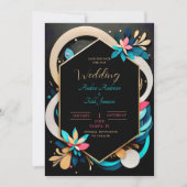 Abstracte speelse moderne elegante bruiloft save the date (Voorkant)