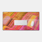 Abstracte speelse Retro Wave Girly Moderne Naam Bureaumat (Keyboard & Muis)