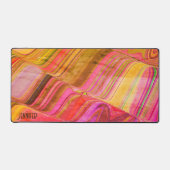 Abstracte speelse Retro Wave Girly Moderne Naam Bureaumat (Voorkant)