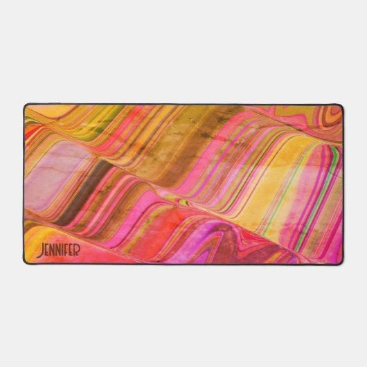 Abstracte speelse Retro Wave Girly Moderne Naam Bureaumat (Voorkant)