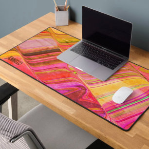 Abstracte speelse Retro Wave Girly Moderne Naam Bureaumat