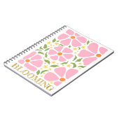 Abstracte speelse roze bloemen notitieboek (Linkerzijde)