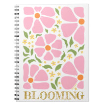 Abstracte speelse roze bloemen