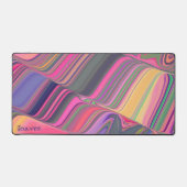 Abstracte speelse roze golf meisjesachtige moderne bureaumat (Voorkant)