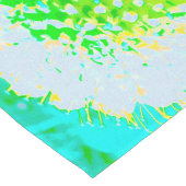 Abstracte speldenkussen ventilator in geel en groe lange tafelloper (Hoek)