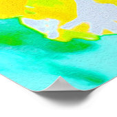 Abstracte speldenkussen ventilator in geel en groe poster (Hoek)