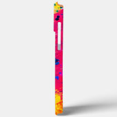 Abstracte spetters geel, hete roze, blauw op maat Case-Mate iPhone case (Achterkant / Links)