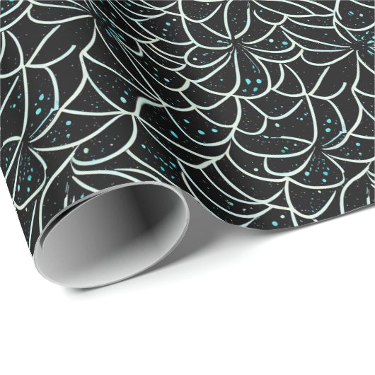 Abstracte spiderwebben en Stippen Patroon Cadeaupapier (Rol Hoek)