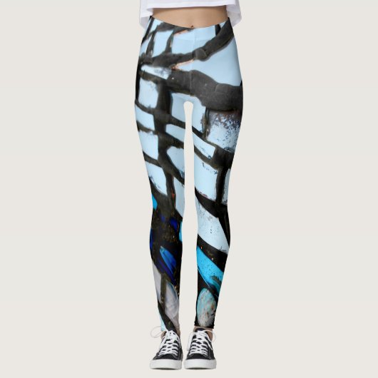 Abstracte spiegelmozaïek leggings (Voorkant)