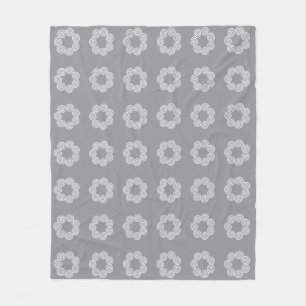 Abstracte spiraal cirkelpatroon op grijs fleece deken