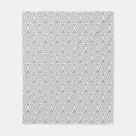 Abstracte spiraal cirkels op kwikzilver grijs fleece deken