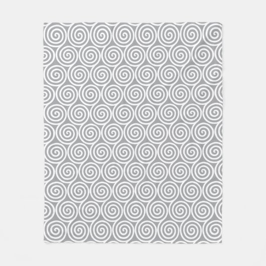 Abstracte spiraal cirkels op kwikzilver grijs fleece deken (Voorkant)