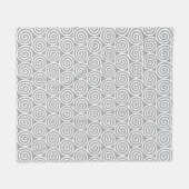 Abstracte spiraal cirkels op kwikzilver grijs fleece deken (Voorkant (Horizontaal))