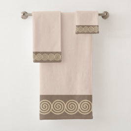 Abstracte spiraal cirkels op lichte beige tinten b bad handdoek
