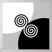 Abstracte spiraal cirkels op zwart grijs en wit