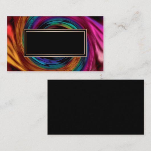 Abstracte spiraal, donkerturkooi visitekaartje (Voorkant / Achterkant)