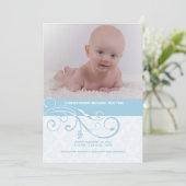 Abstracte spiraal foto geboorteaankondiging aankondiging (Staand voorkant)