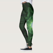 Abstracte spiraal neon verlichting afbeelding leggings (Links)